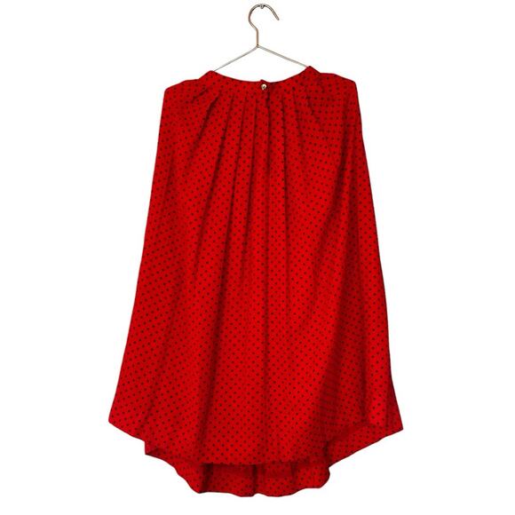 Vintage JG Hook Red Polka Dot Pleated Midi Skirt - Size 10 - Picture 2 of 7